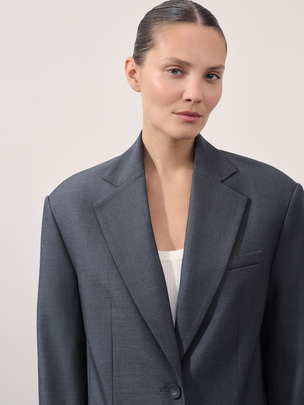 Однобортный жакет из поливискозы с шерстью в составе / Zarina  фото 6