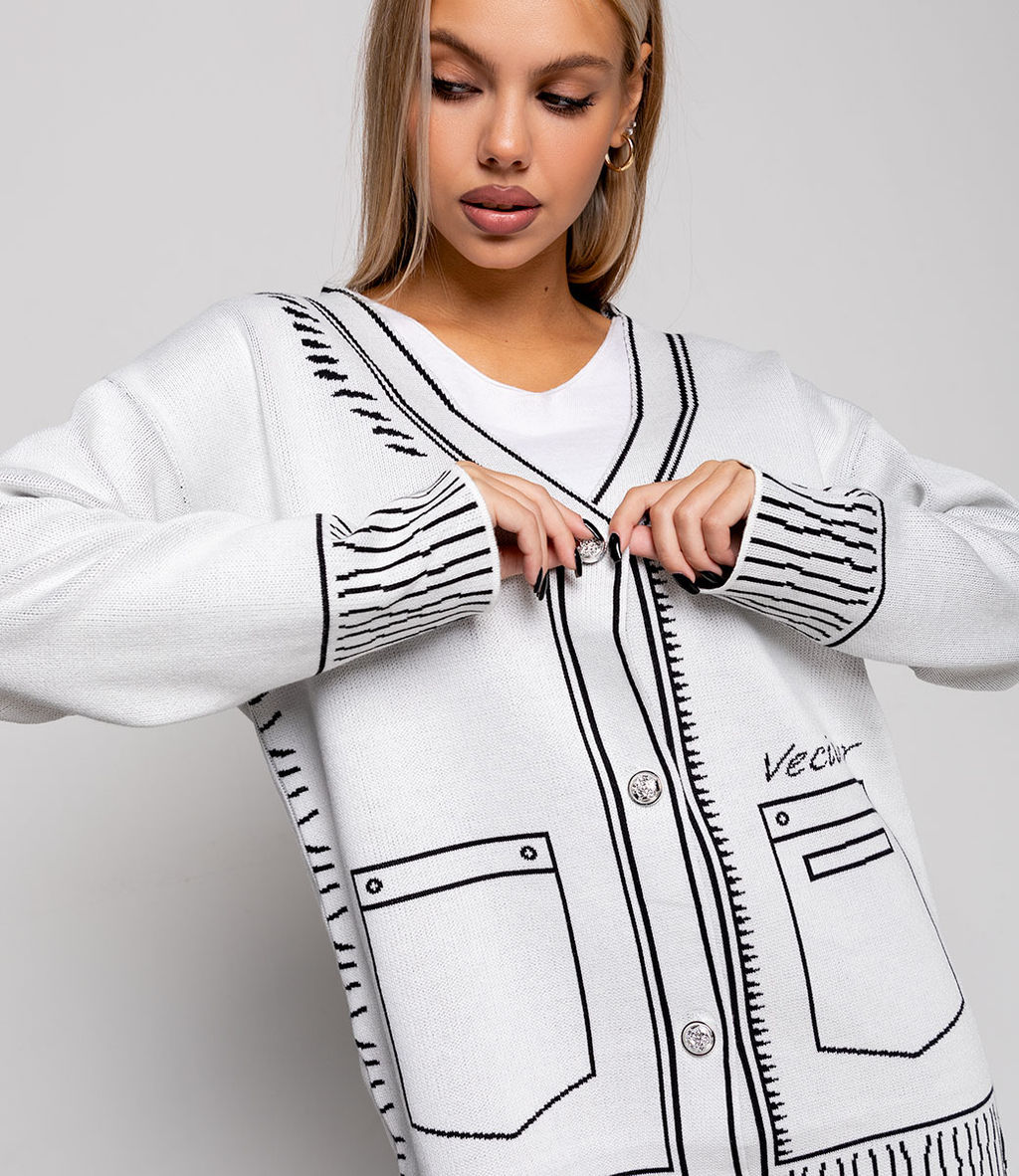 Кардиган #КТ2468, белый