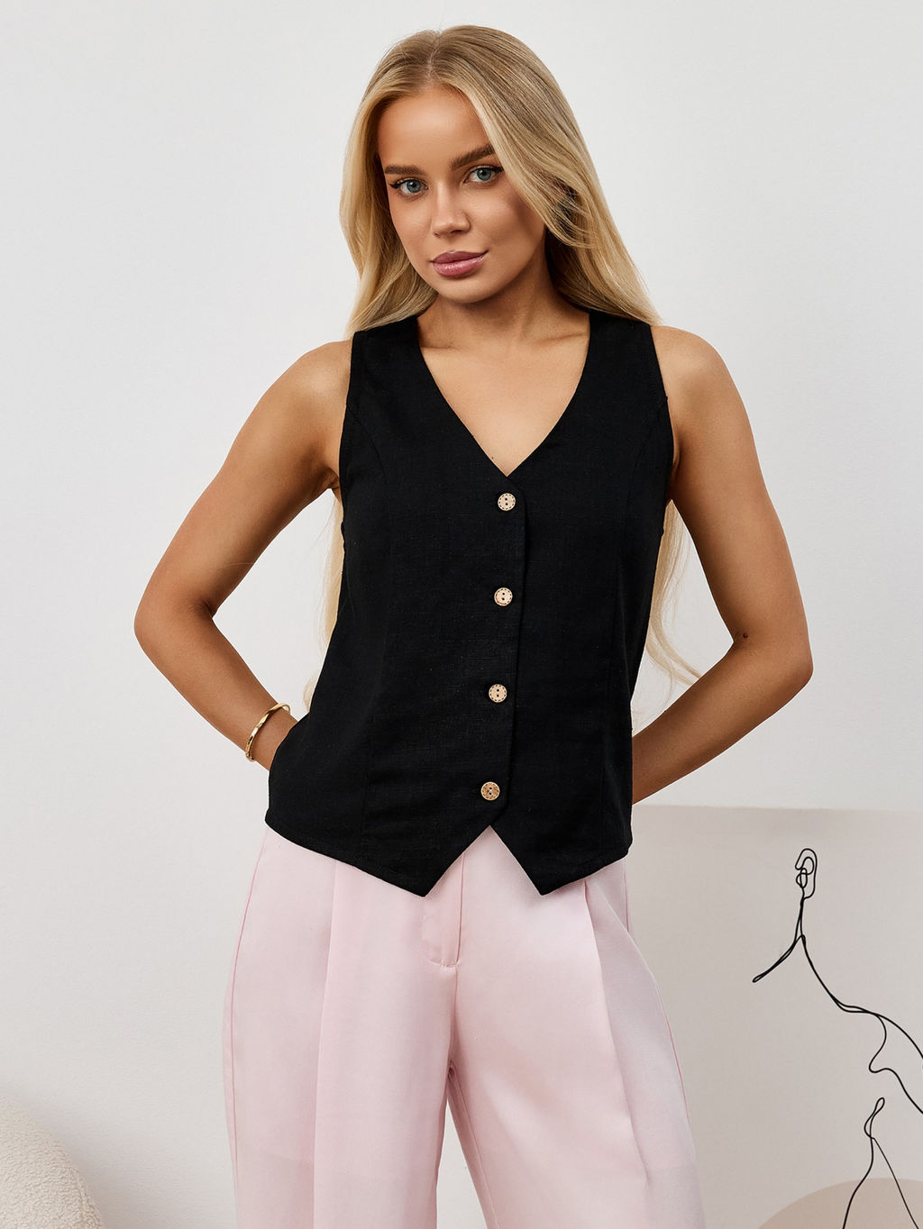 Жилет Аманти-1 из льна с вискозой - Виотекс фото 42