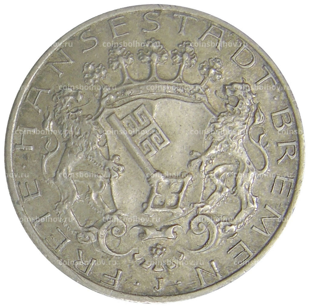2 марки 1904 года J Германия (Бремен)