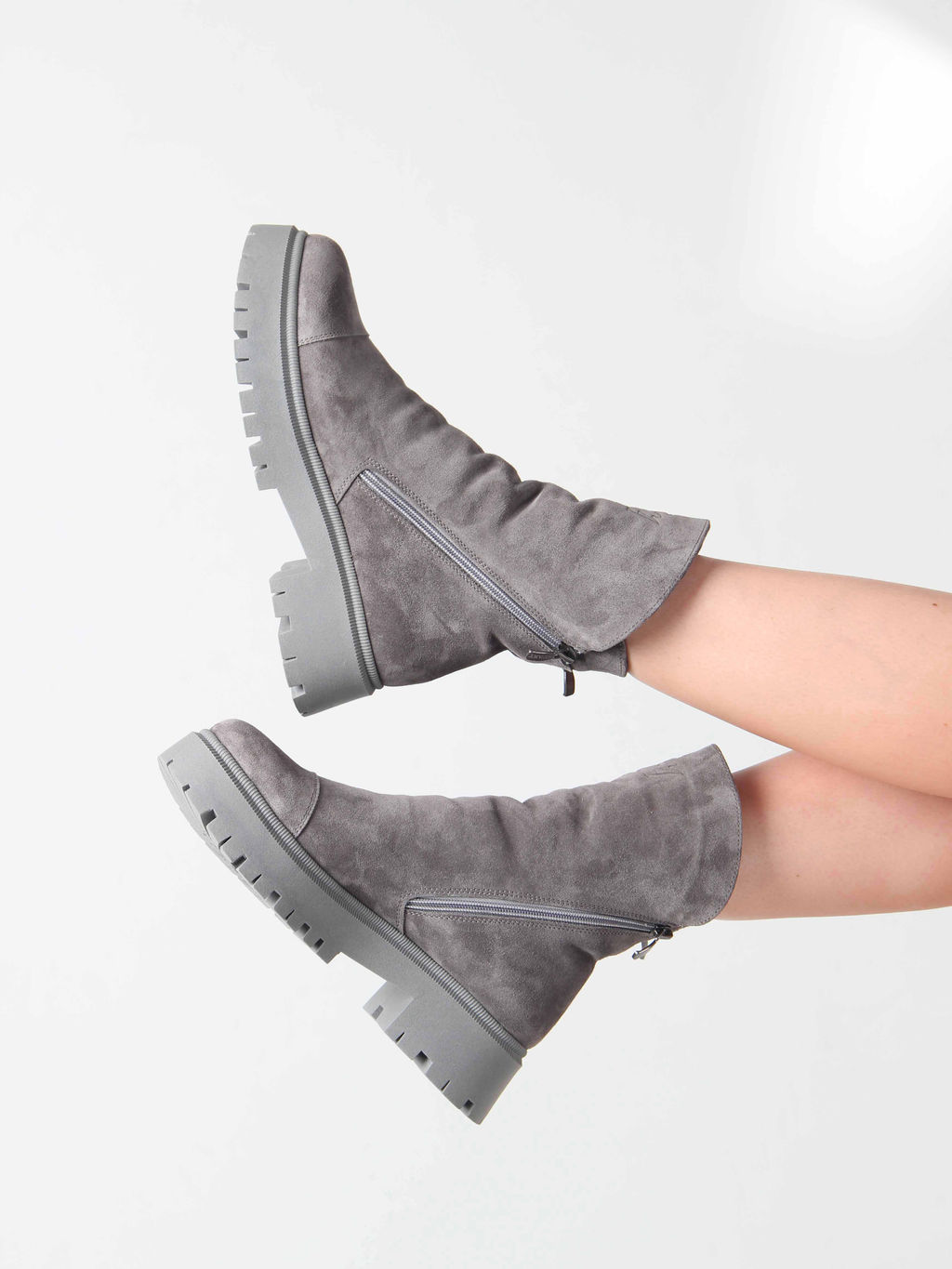 Ботинки 233.2094gr.серый замок/Байка