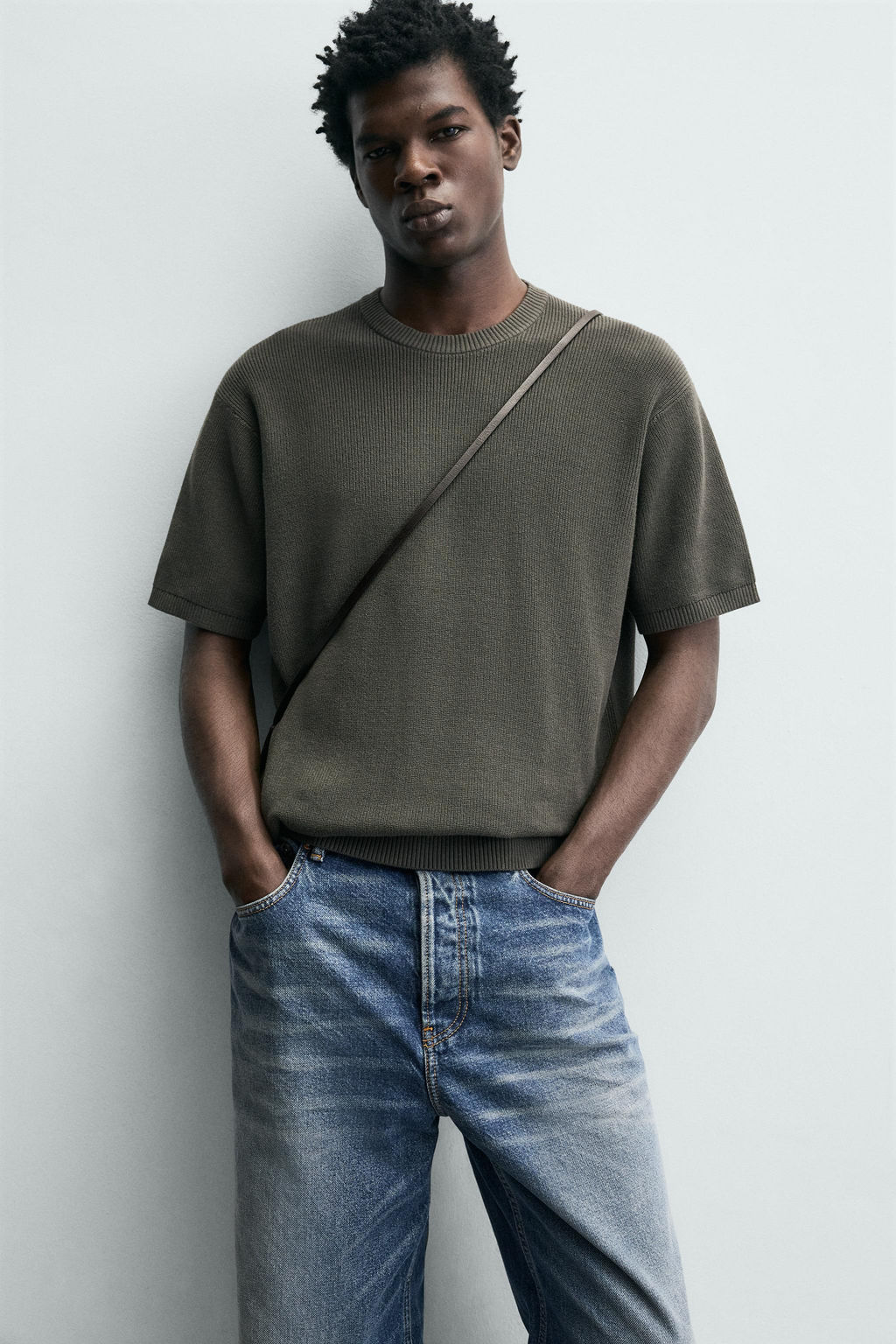 CAMISETA PUNTO PERLADO / Gris oscuro