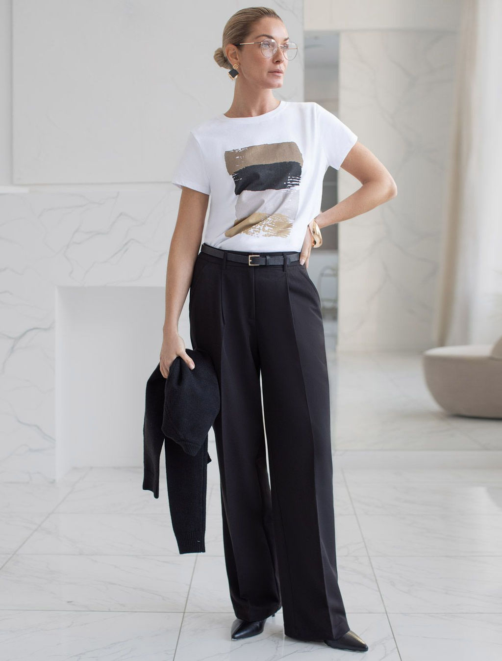 Футболка из 100% хлопка с авторским принтом VILATTE