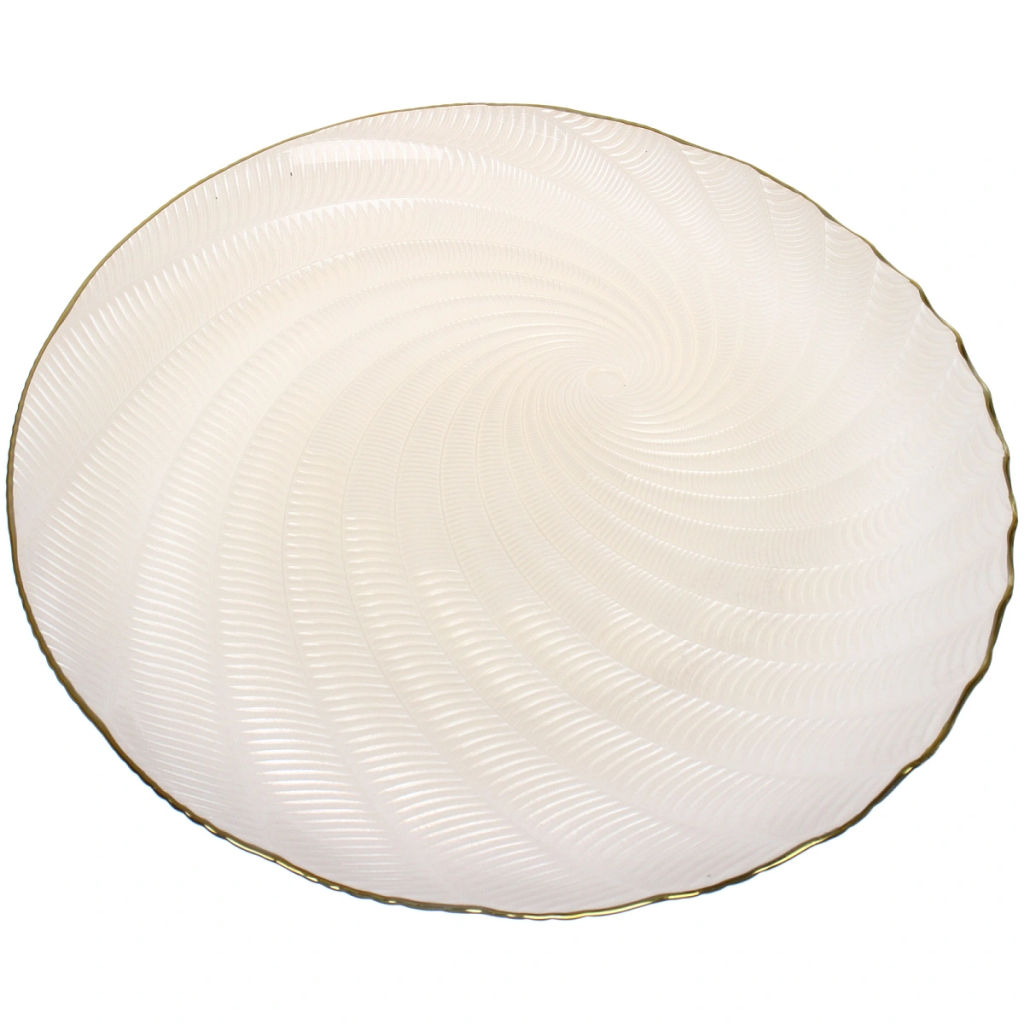 Тарелка стеклянная "Фьюжн" 32см перламутр