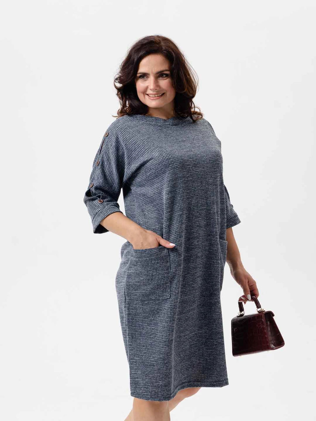 Платье женское, цвет Серо - голубой