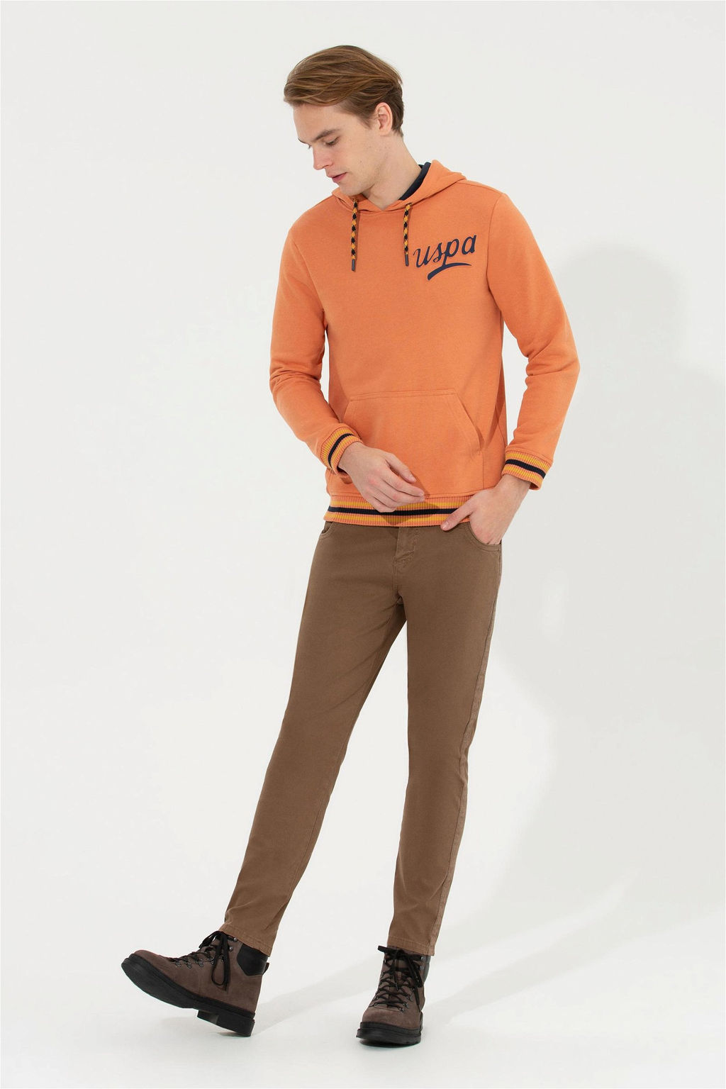 Мужские брюки чинос кокосового цвета - U.s. polo assn фото 10