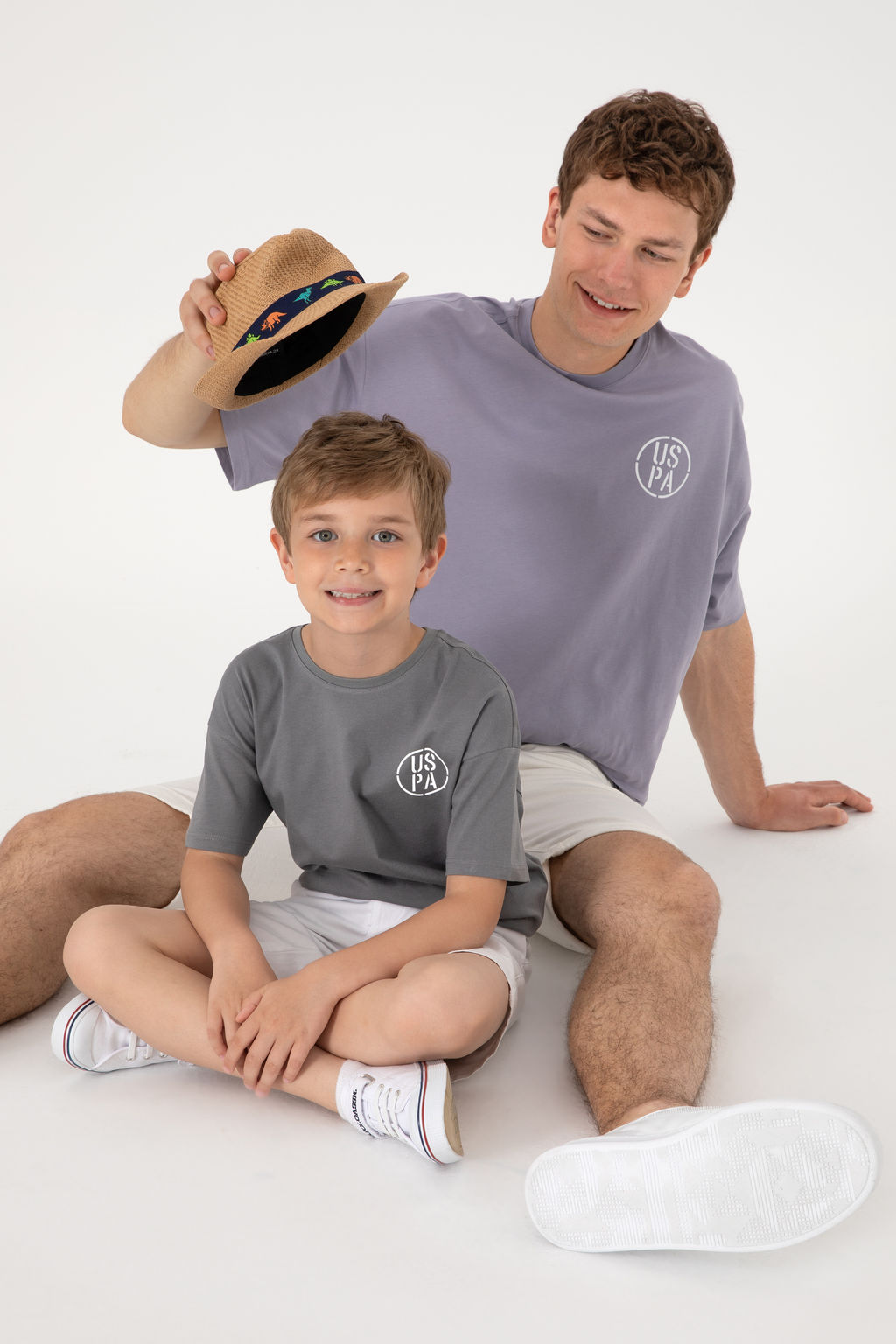 Erkek Гocuk Gri Oversize Bisiklet Yaka TiЕГrt - U.s. polo assn фото 2