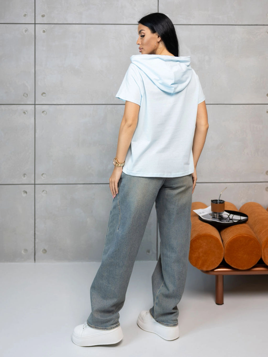 Футболка женская, цвет голубой - Барболета фото 7