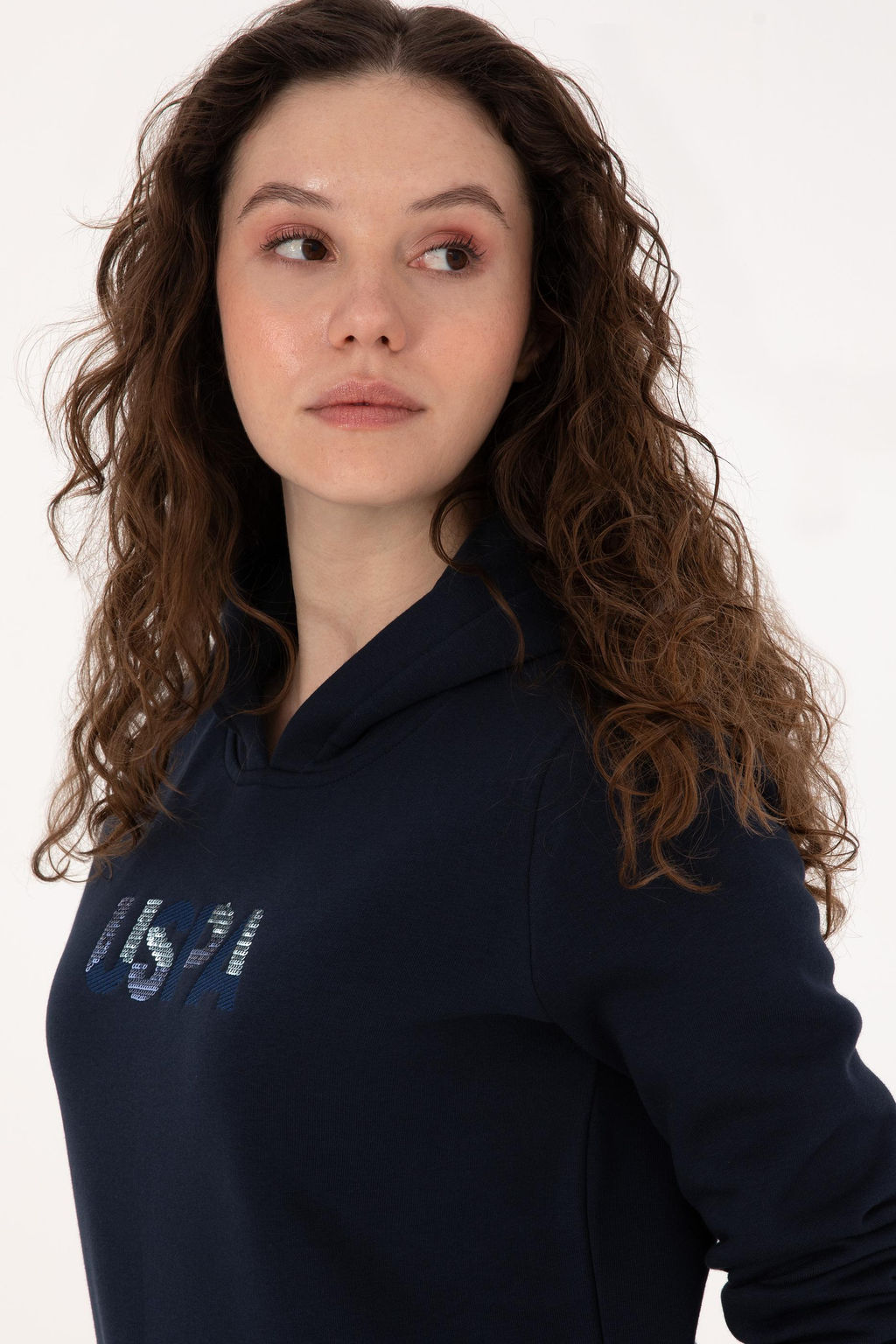 Kad_n Lacivert Kap__onlu Basic Sweatshirt - U.s. polo assn фото 2