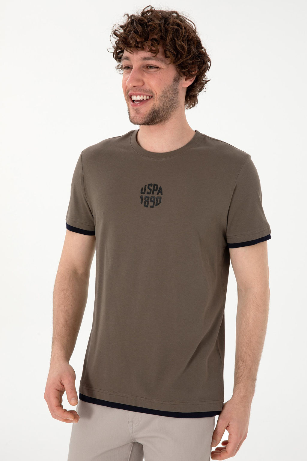 Erkek Regular Fit Bisiklet Yaka Vizon Ti__rt Sepette S_rpriz _ndirim - U.s. polo assn фото 3