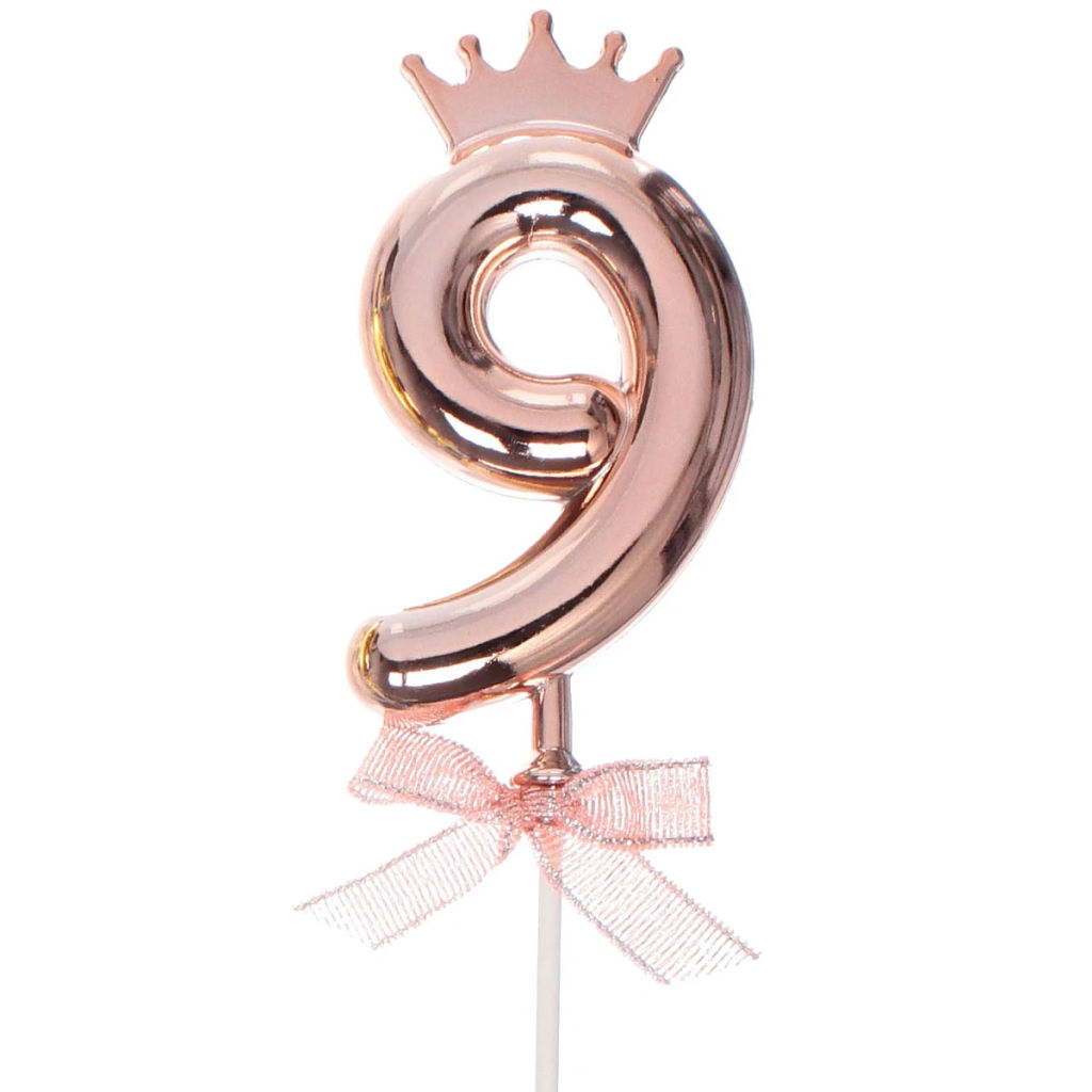 Топпер Цифра Королевский вечер "9" 22 см, микс