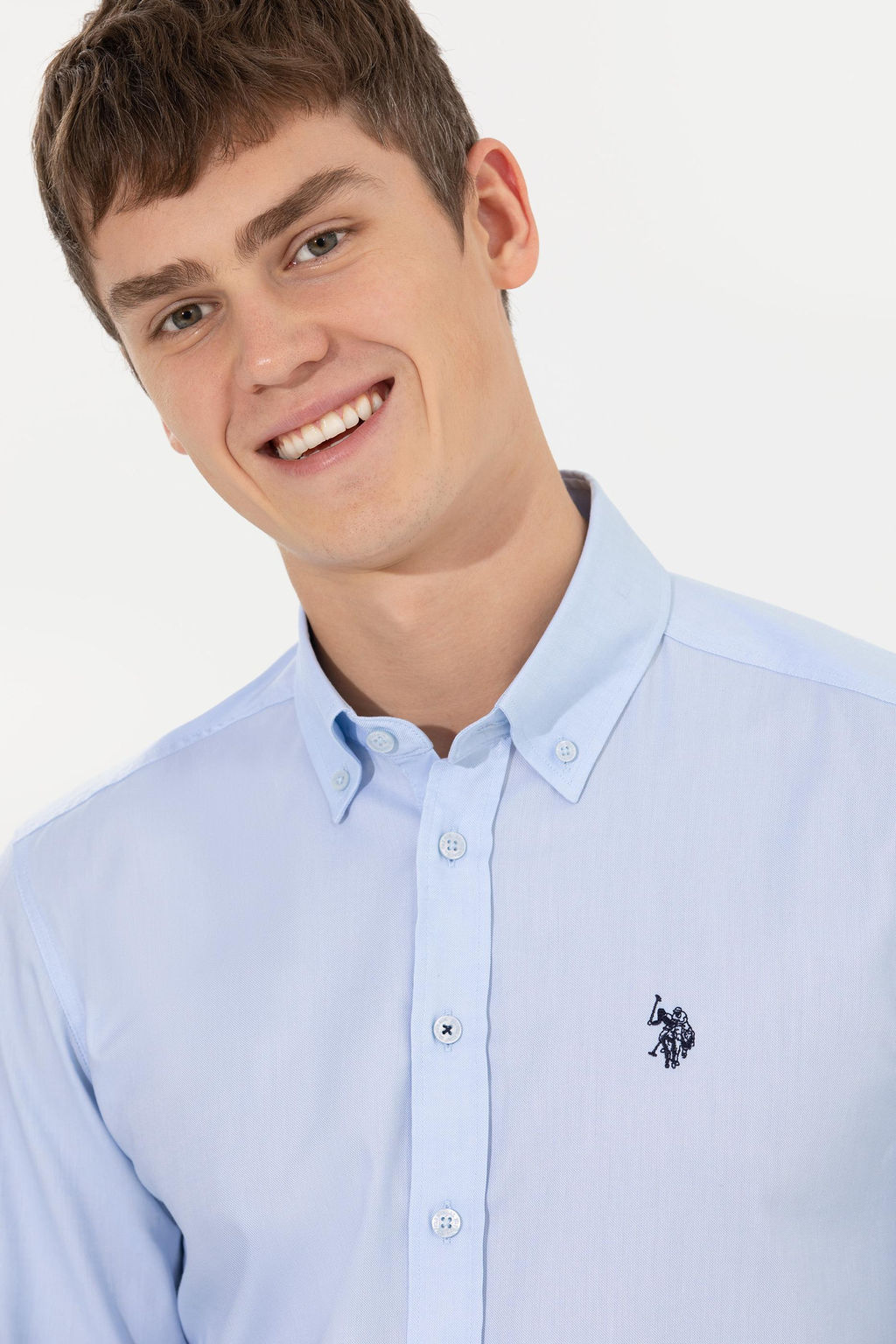 Рубашка мужская голубая Uzunkol Basic - U.s. polo assn фото 2