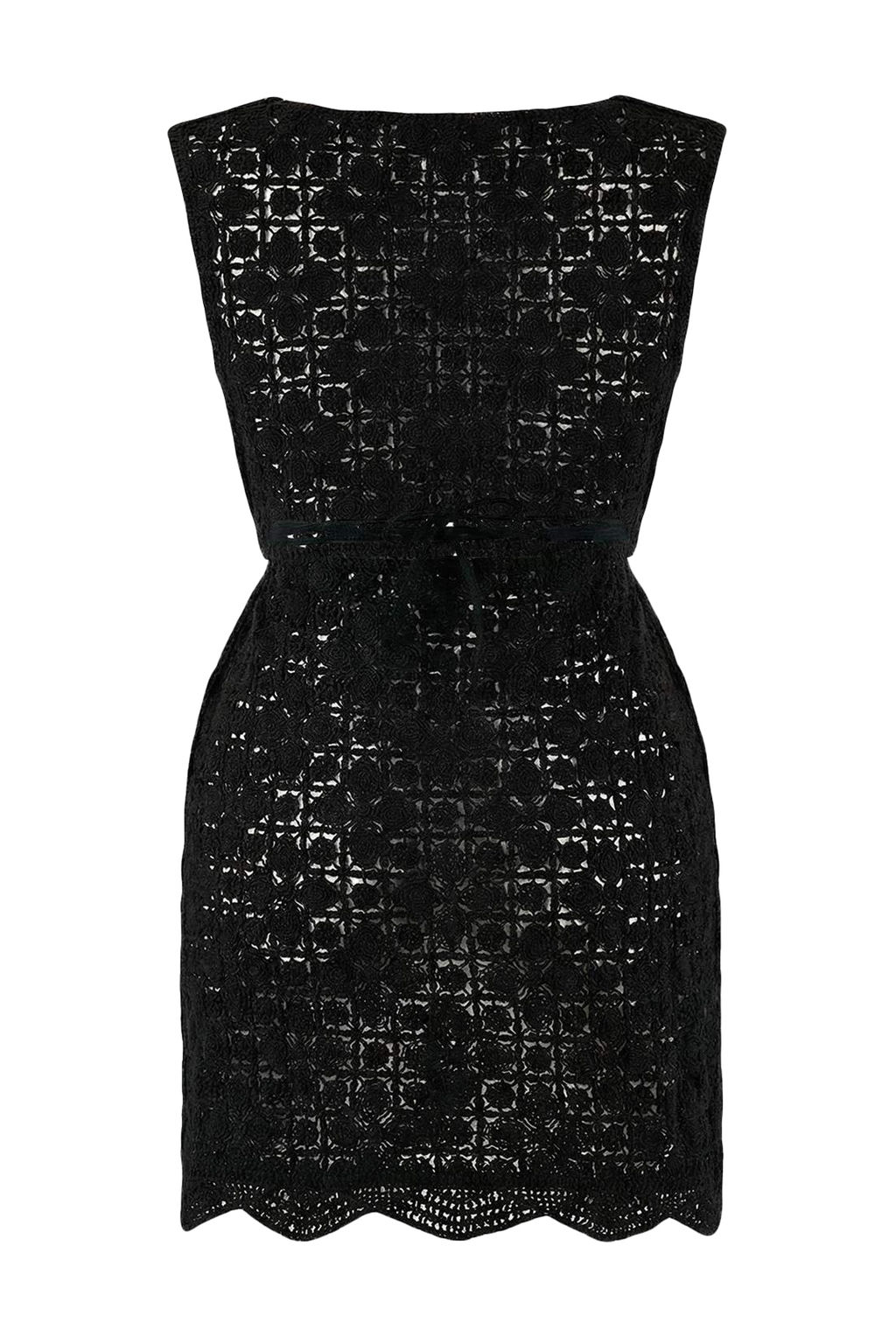 Beyaz Premium Triko Ajurlu Super Mini Derin V Yaka Plaj Elbisesi TBESS26EL00007 - Trendyolmilla фото 8