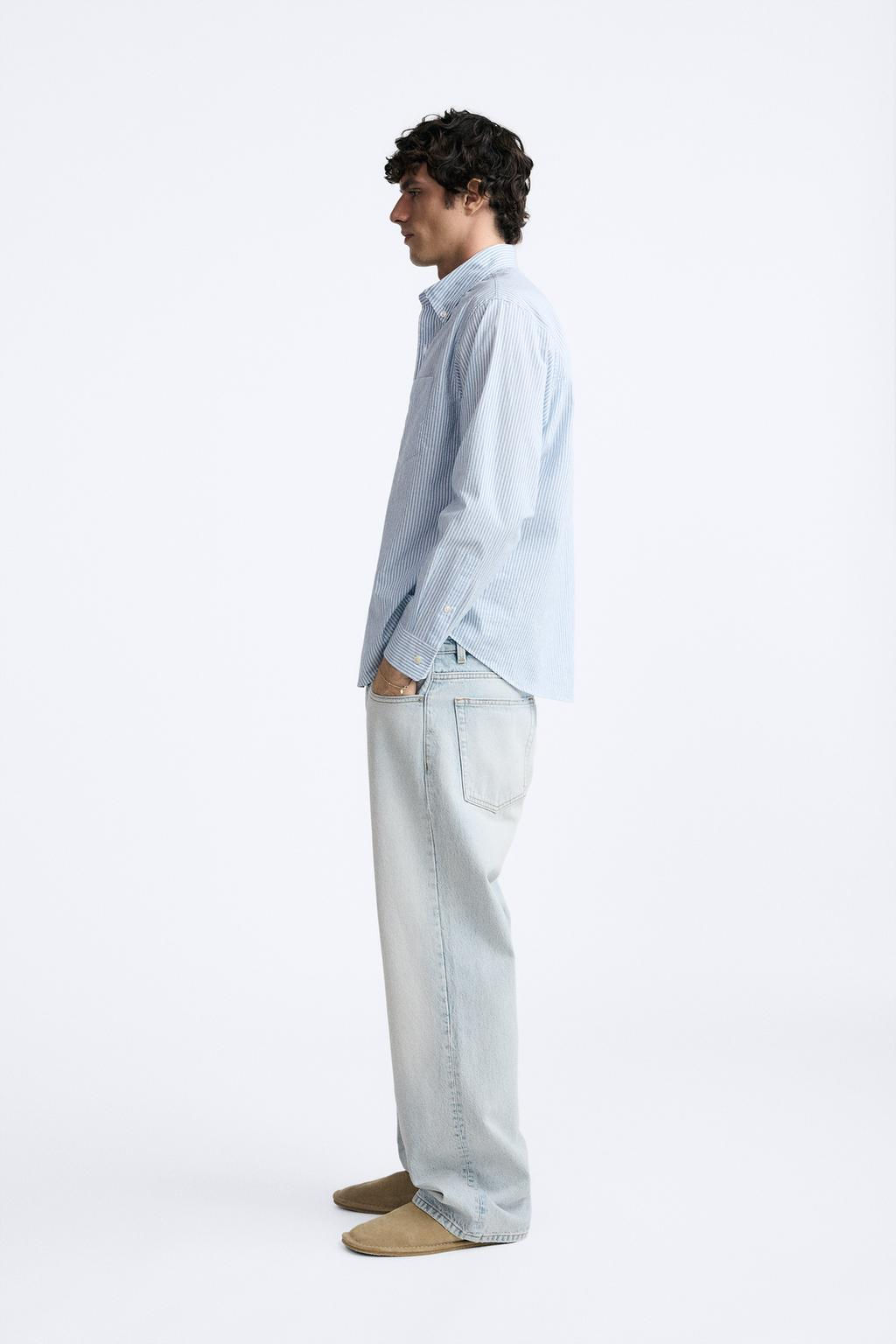 STRIPED CREASED-EFFECT SHIRT - Zara фото 4