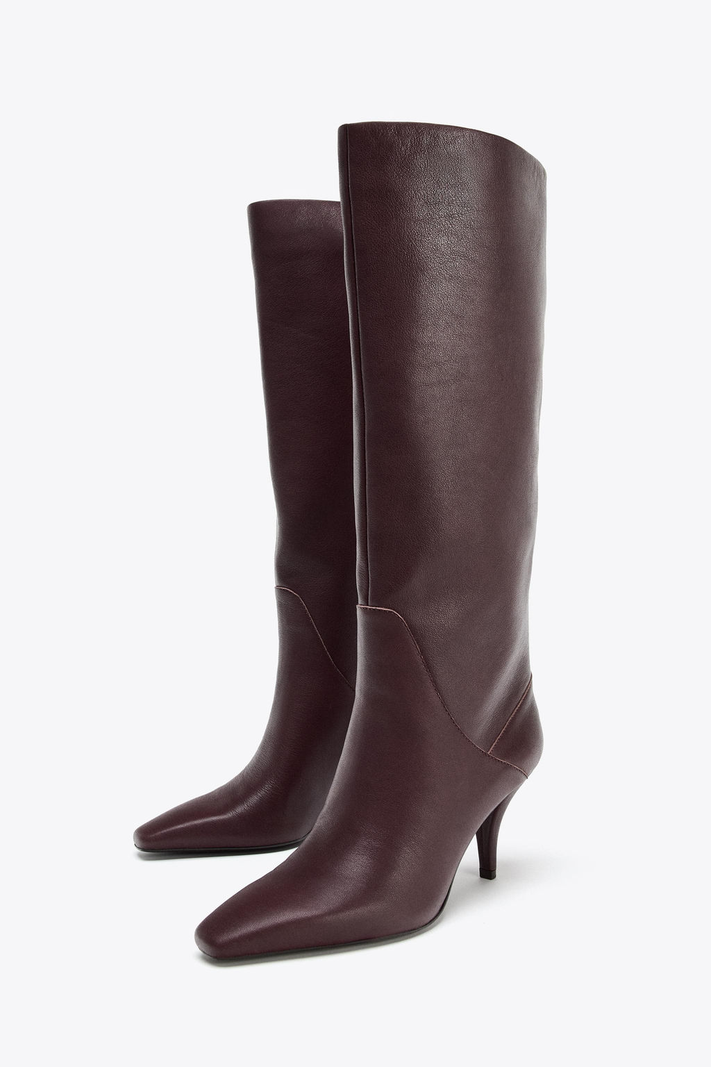LEATHER HEELED BOOTS - Zara фото 5