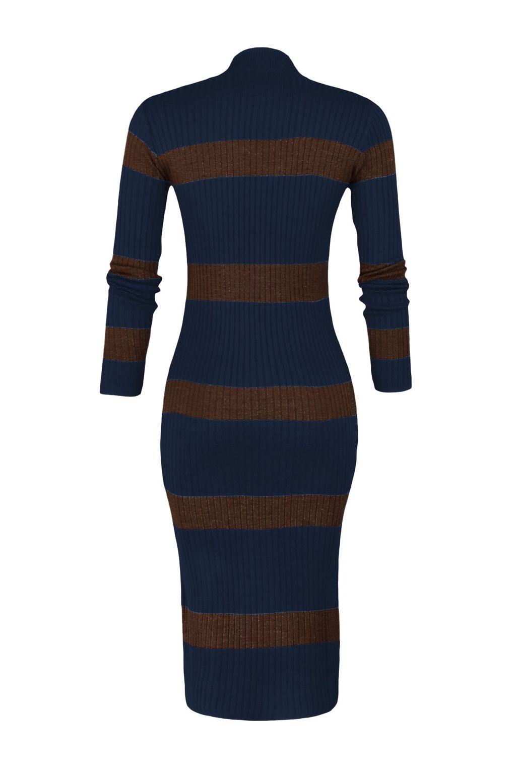 TRENDYOLMILLA Lacivert Midi Triko Cizgili Elbise TWOAW23EL00226 фото 15