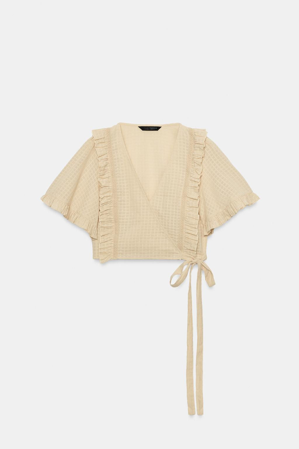 STRUCTURED CROSSOVER CROP TOP - Zara фото 5
