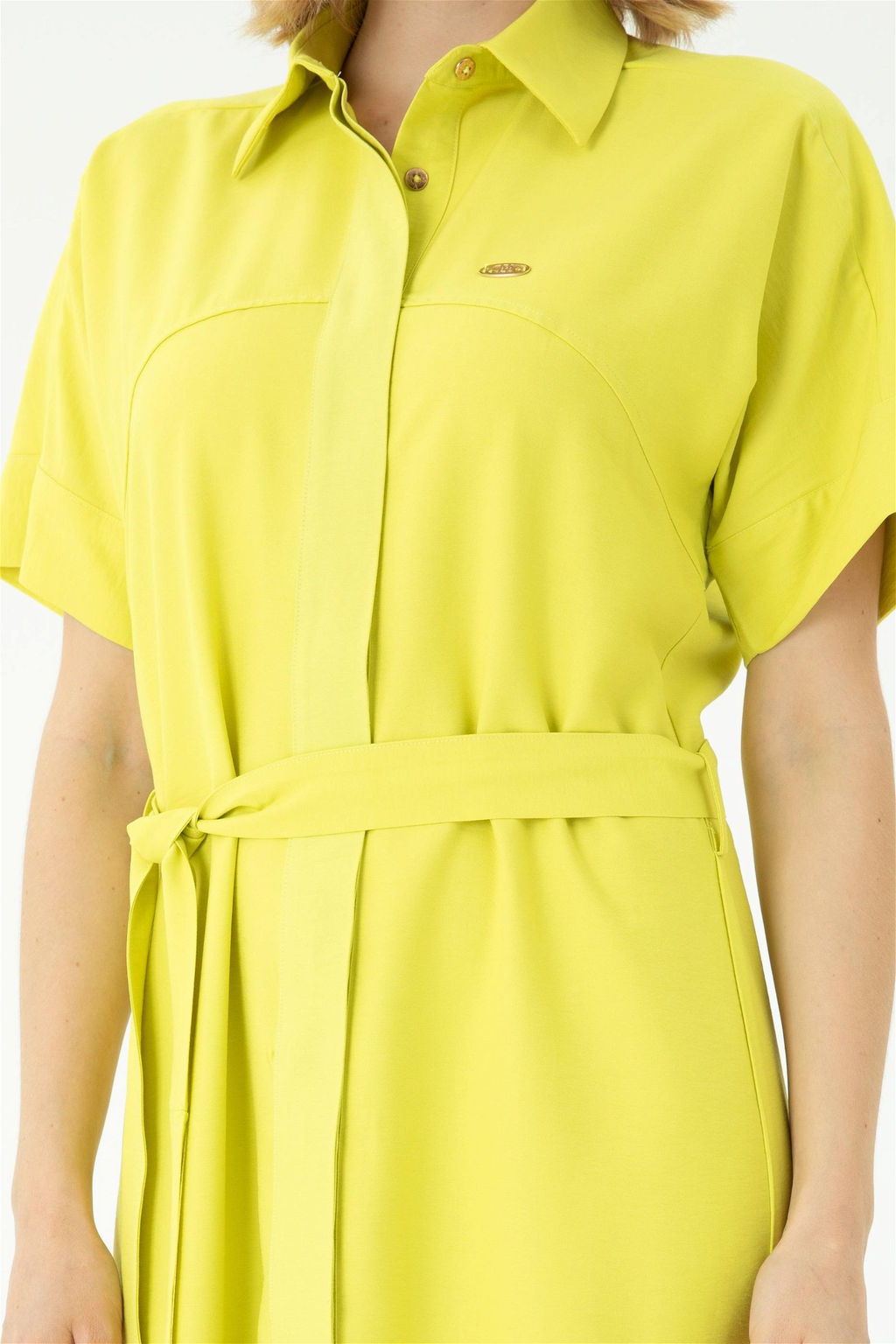 Женское неоново-желтое тканое платье - U.s. polo assn фото 5