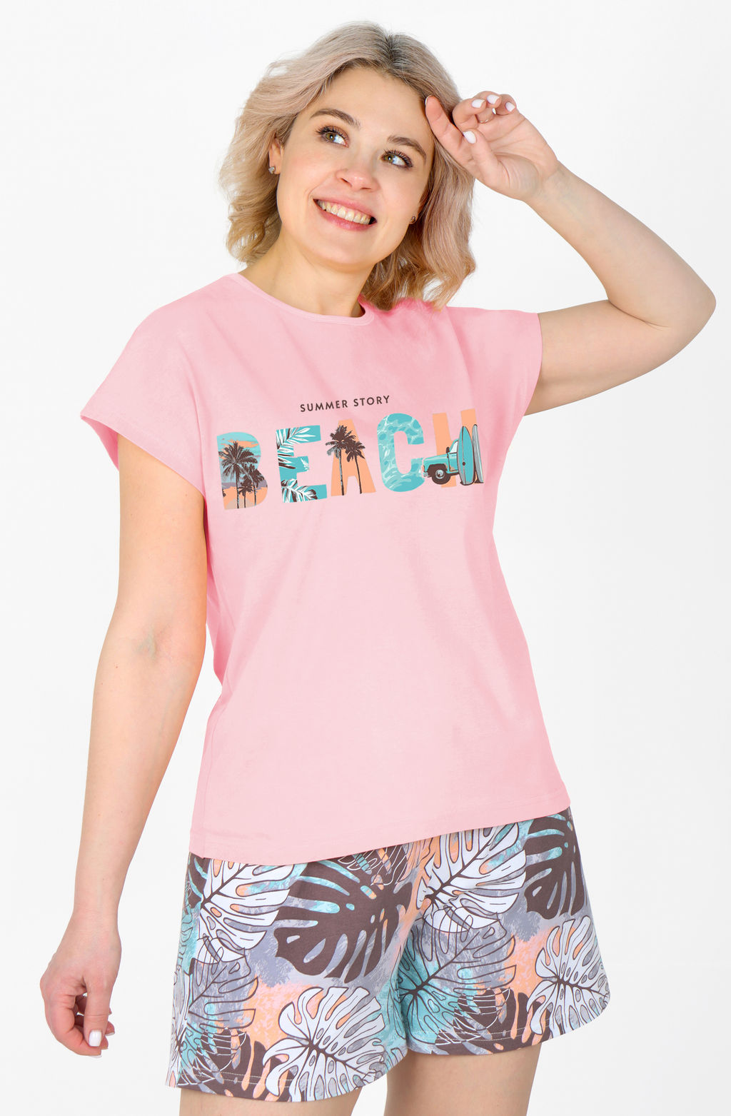 Пижама Секрет П-266 (42-56) кулирка - Лотос фото 3