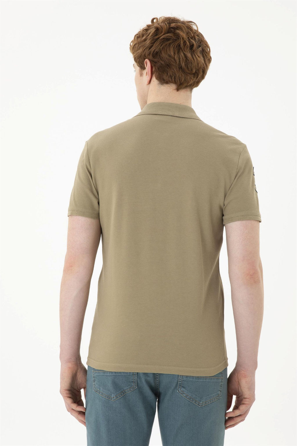 Мужская базовая футболка цвета хаки - U.s. polo assn фото 5