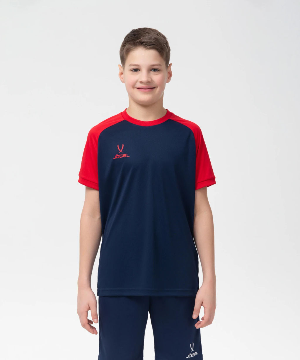 Футболка игровая JOGEL CAMP Reglan Jersey, темно-синий/красный, детский