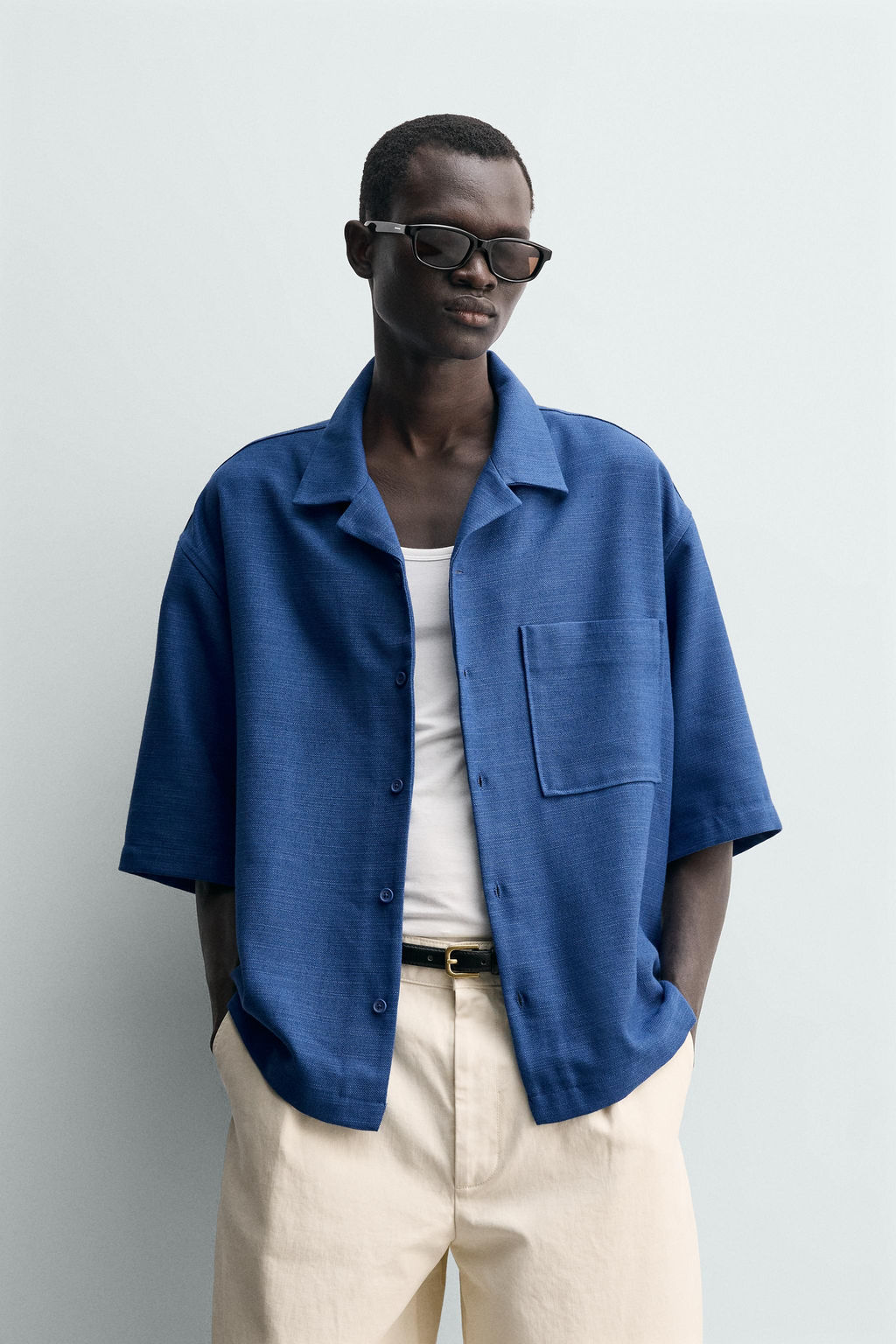 CAMISA BOXY FIT ESTRUCTURA / Azul?n - Zara фото 2