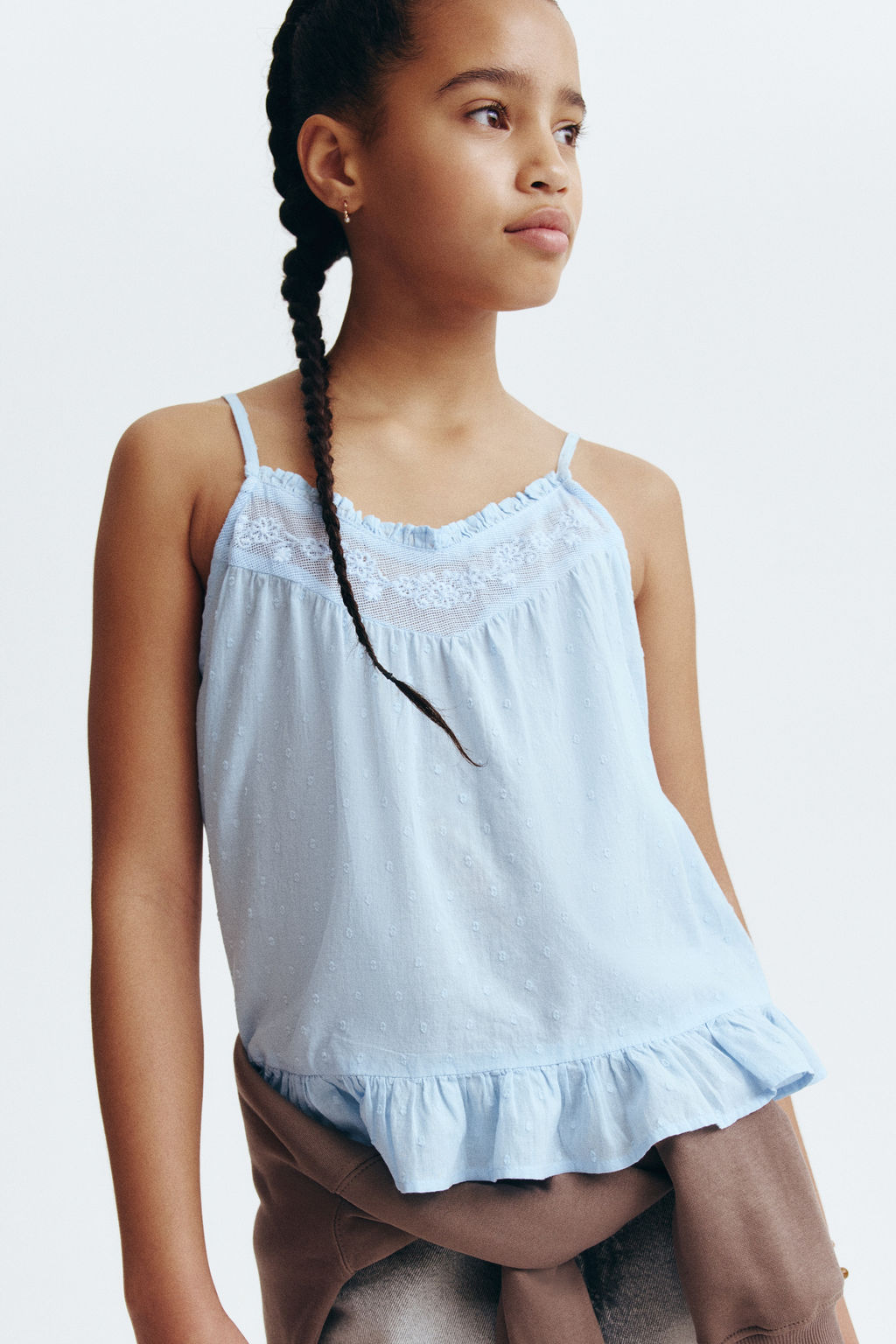 Lace-detail cotton top - H&m фото 5