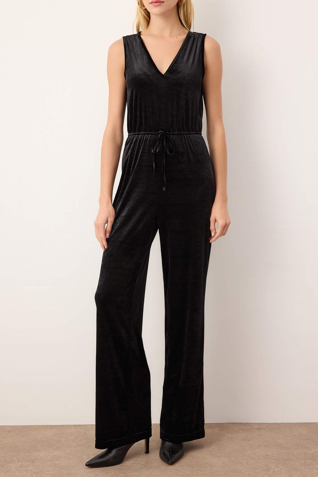 Siyah V Yaka Kadife Regular Orme Tulum TWOAW26TU00004 - Trendyolmilla фото 3