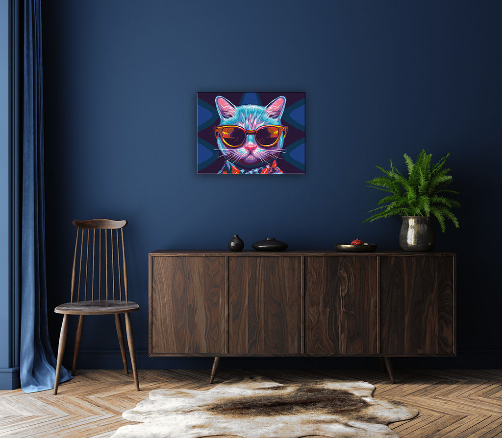 ФРЕЯ PNB/PM-211 Набор для раскрашивания по номерам 40 х 30 см Неоновый кот в очках  фото 4