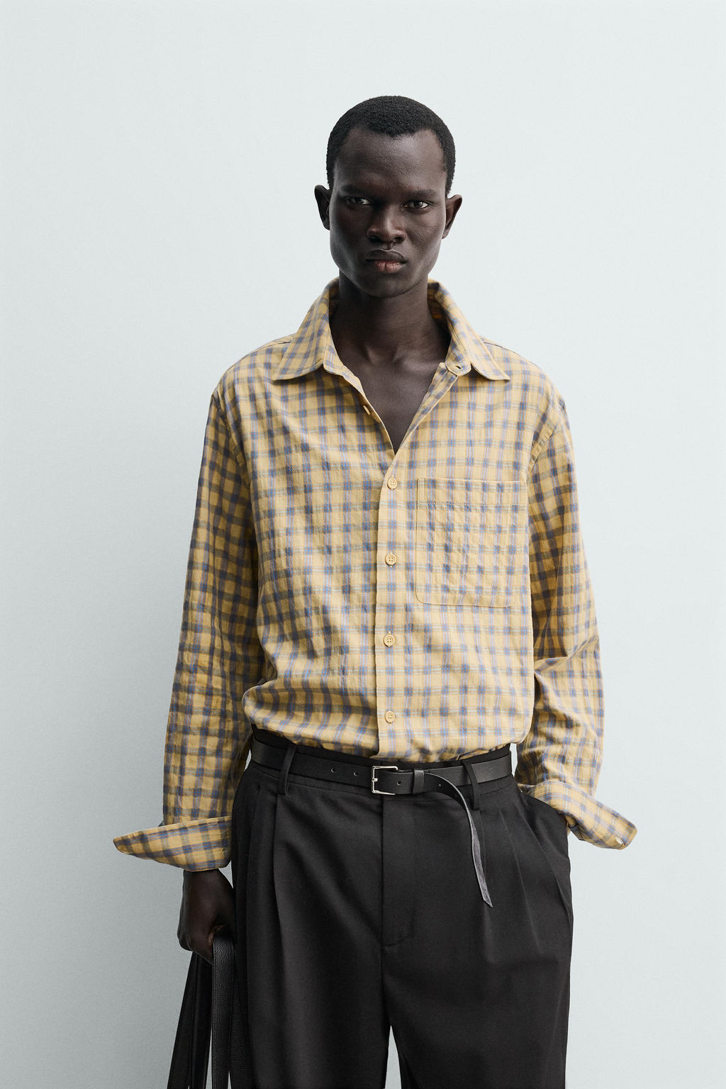 CAMISA RELAXED FIT CUADROS / Mantequilla - Zara фото 2