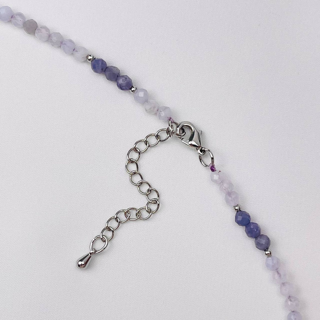 Колье из Голубого агата и Танзанита 41 см +