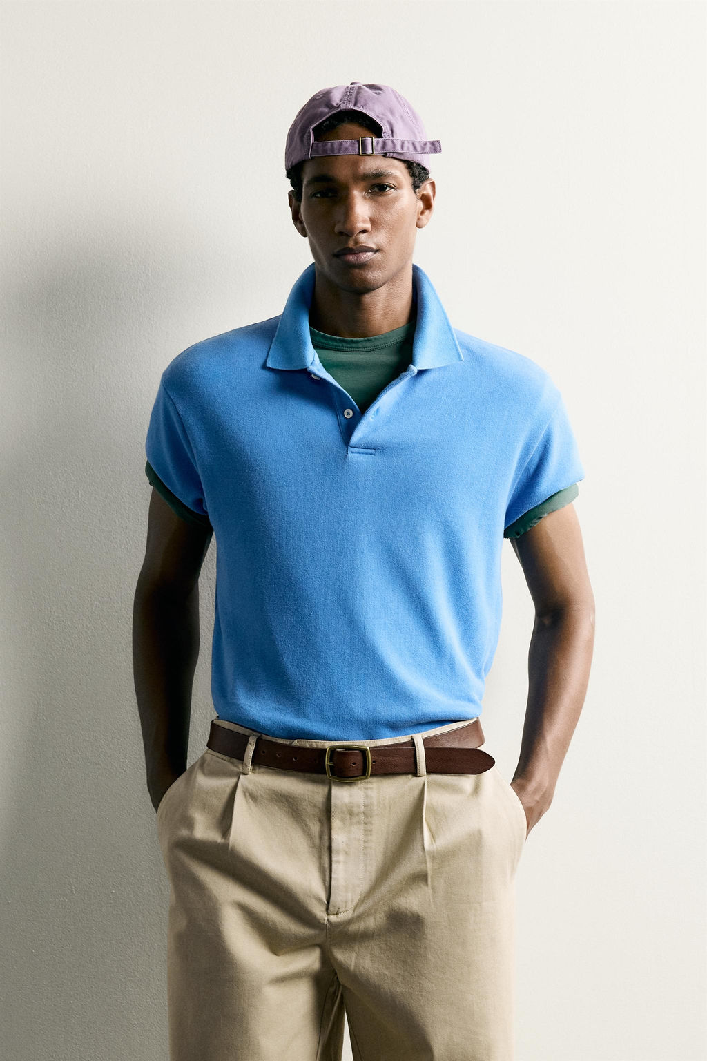 SUDADERA POLO REGULAR FIT MANGA CORTA / Azul - Zara фото 2