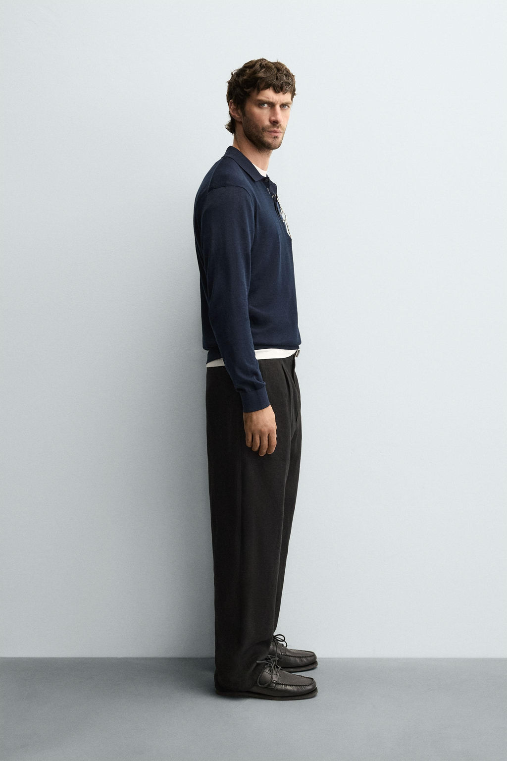 KNIT COTTON-SILK POLO SHIRT - Zara фото 4