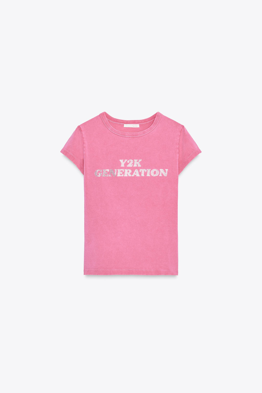 WASHED-EFFECT RHINESTONE T-SHIRT - Zara фото 4