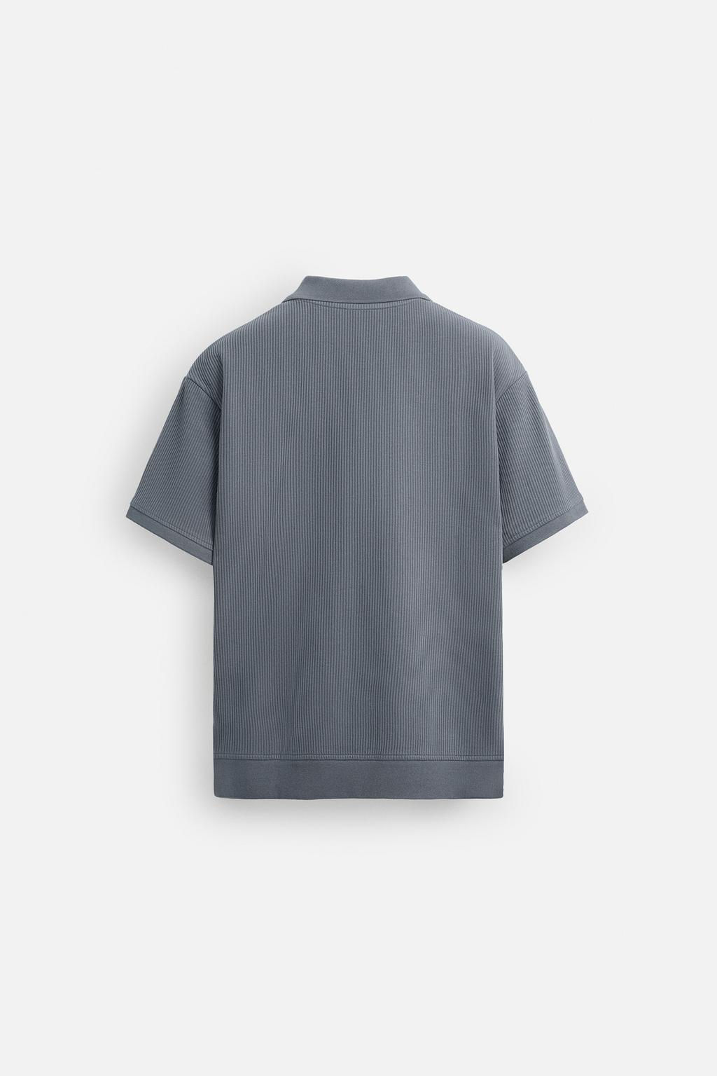 VERTICAL TEXTURED POLO SHIRT - Zara фото 9