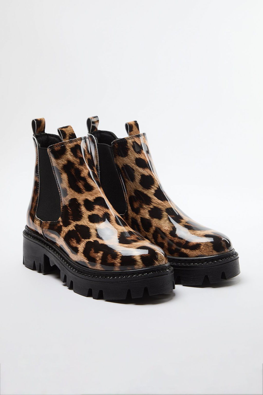 Leopar Desenli Kahverengi Kal?n Duz Tabanl? Kad?n Chealsea Bot TAKAW25BO00060