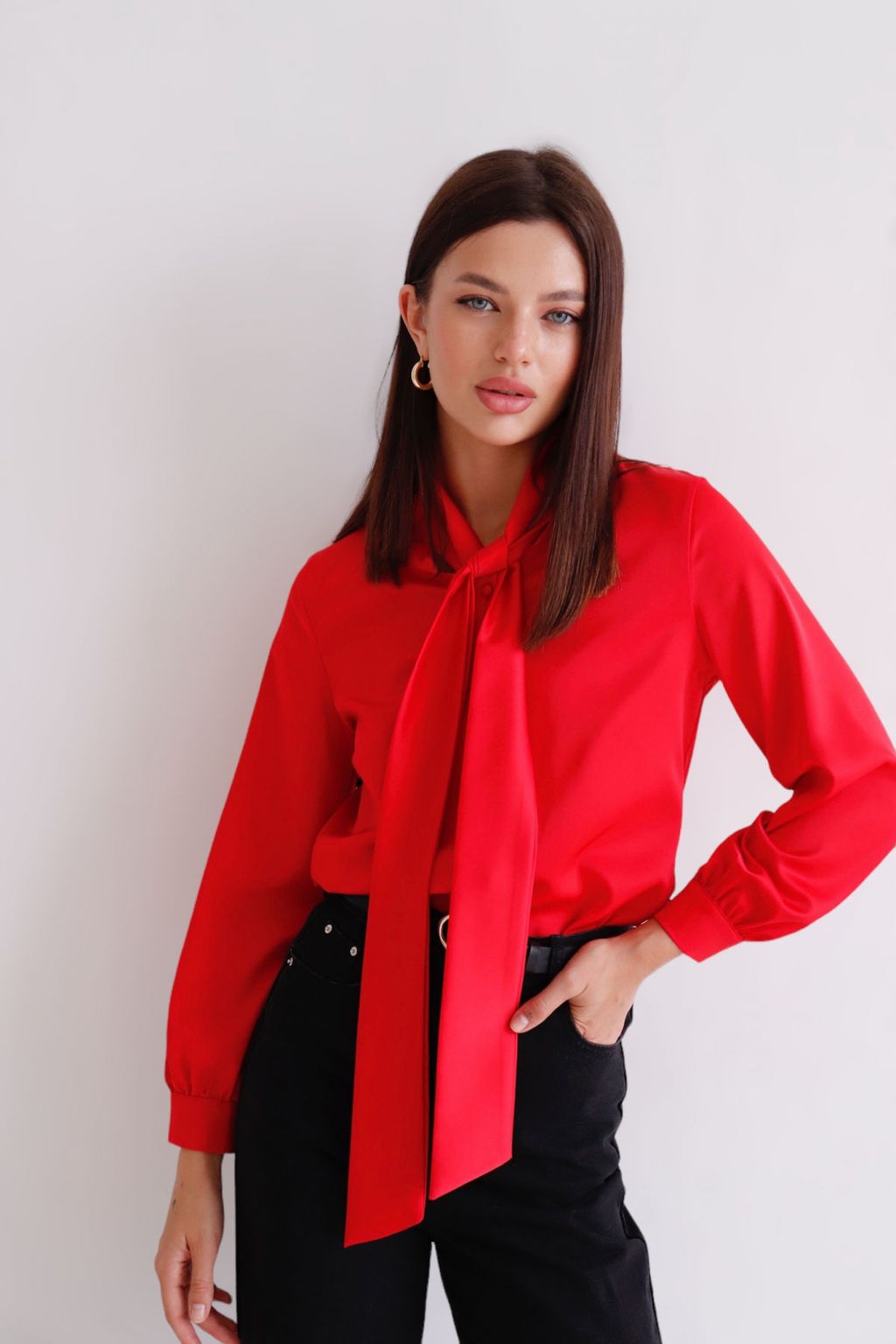 Martichelli Блуза с завязками красная