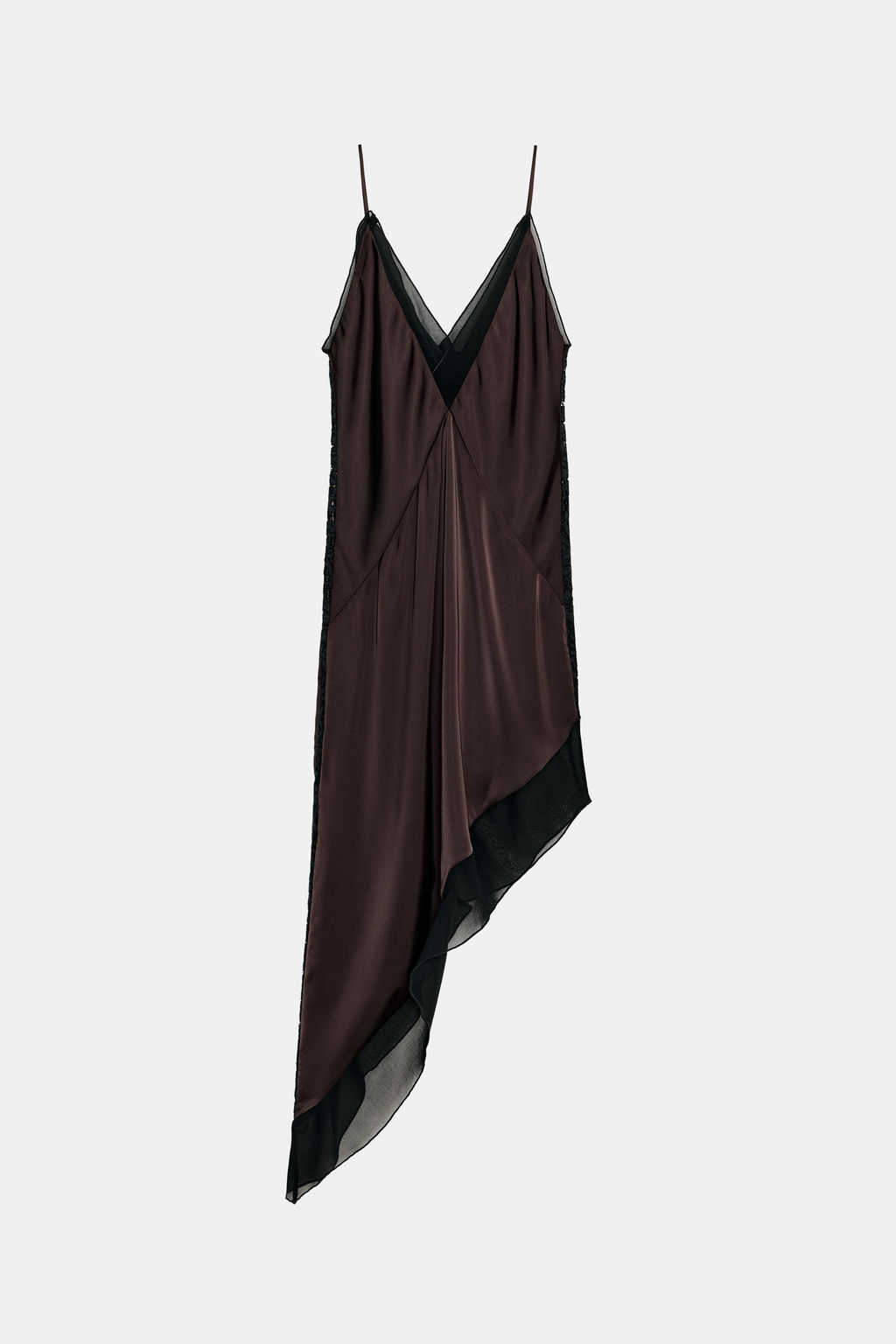 ASYMMETRIC SATIN MIDI DRESS - Zara фото 7