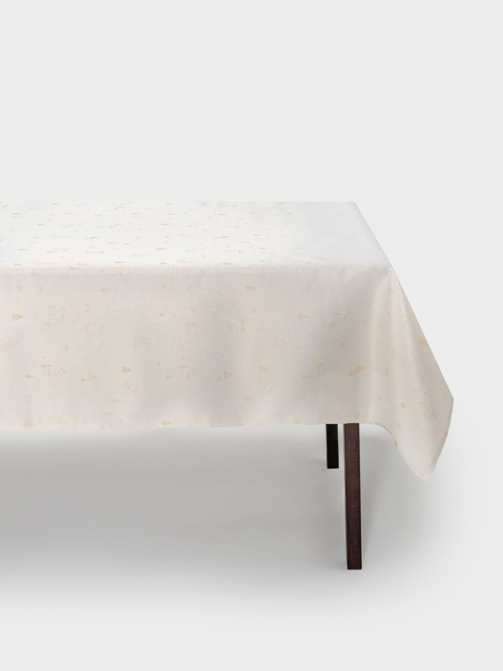 Скатерть, 160х160 см, жаккард, полиэстер, молочная, Золотистые дома, Townlet