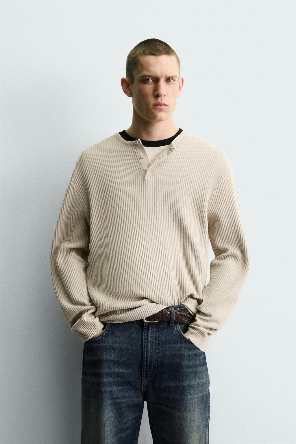 JERSEY ESTRUCTURA CUELLO PANADERA / Crudo - Zara фото 2