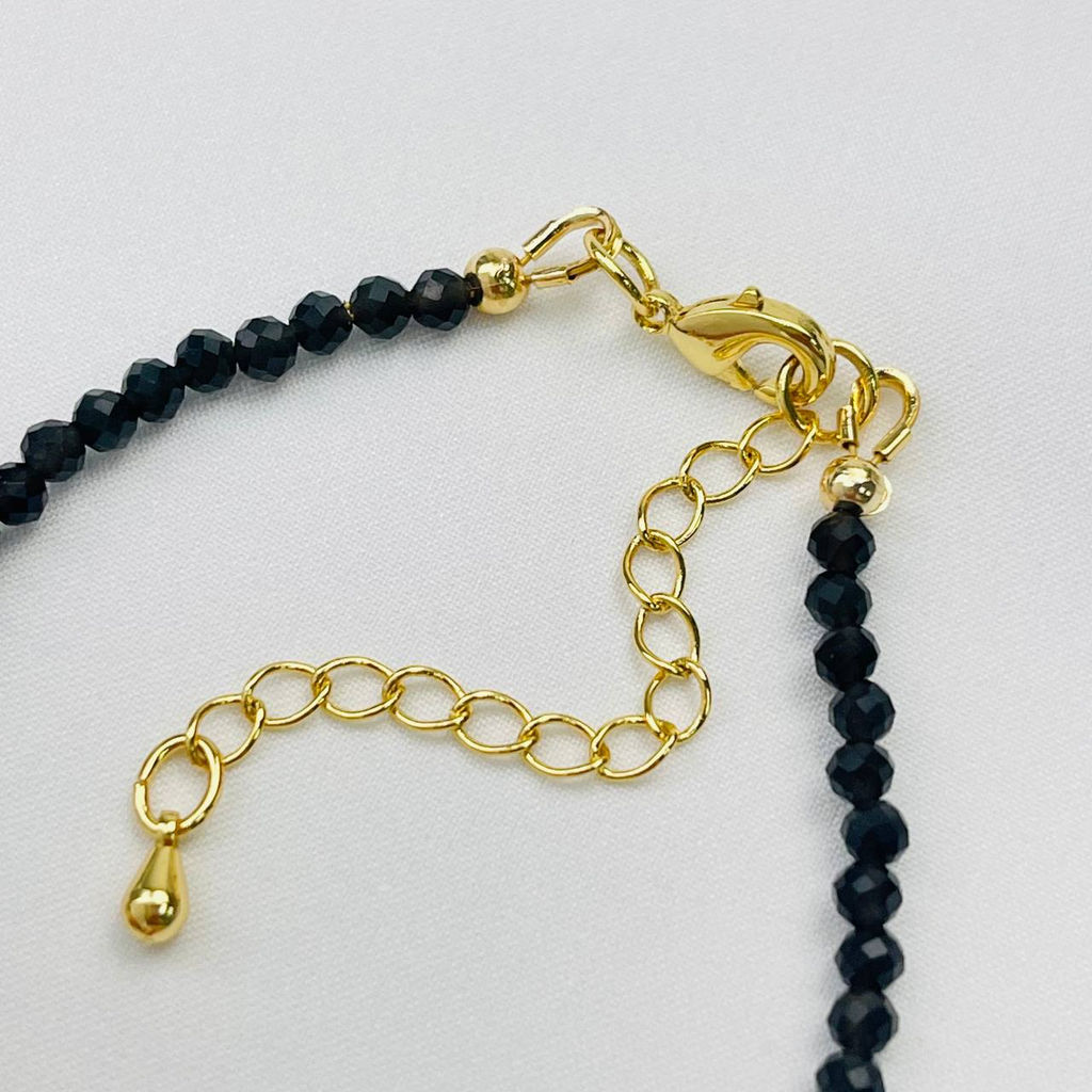 Браслет из Обсидиана и Родохрозита 16,5 см +