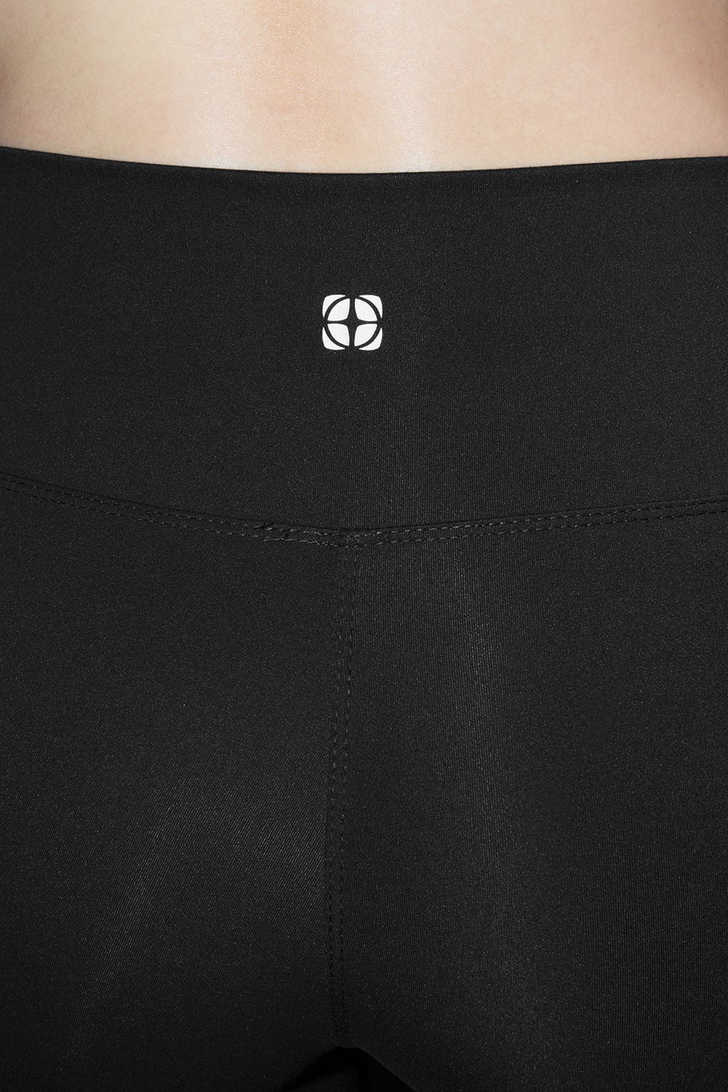 Siyah Soft F?rcal? Kumas Reflektor Bask? Detayl? Tam Boy Orme Spor Tayt THMAW25TY00020