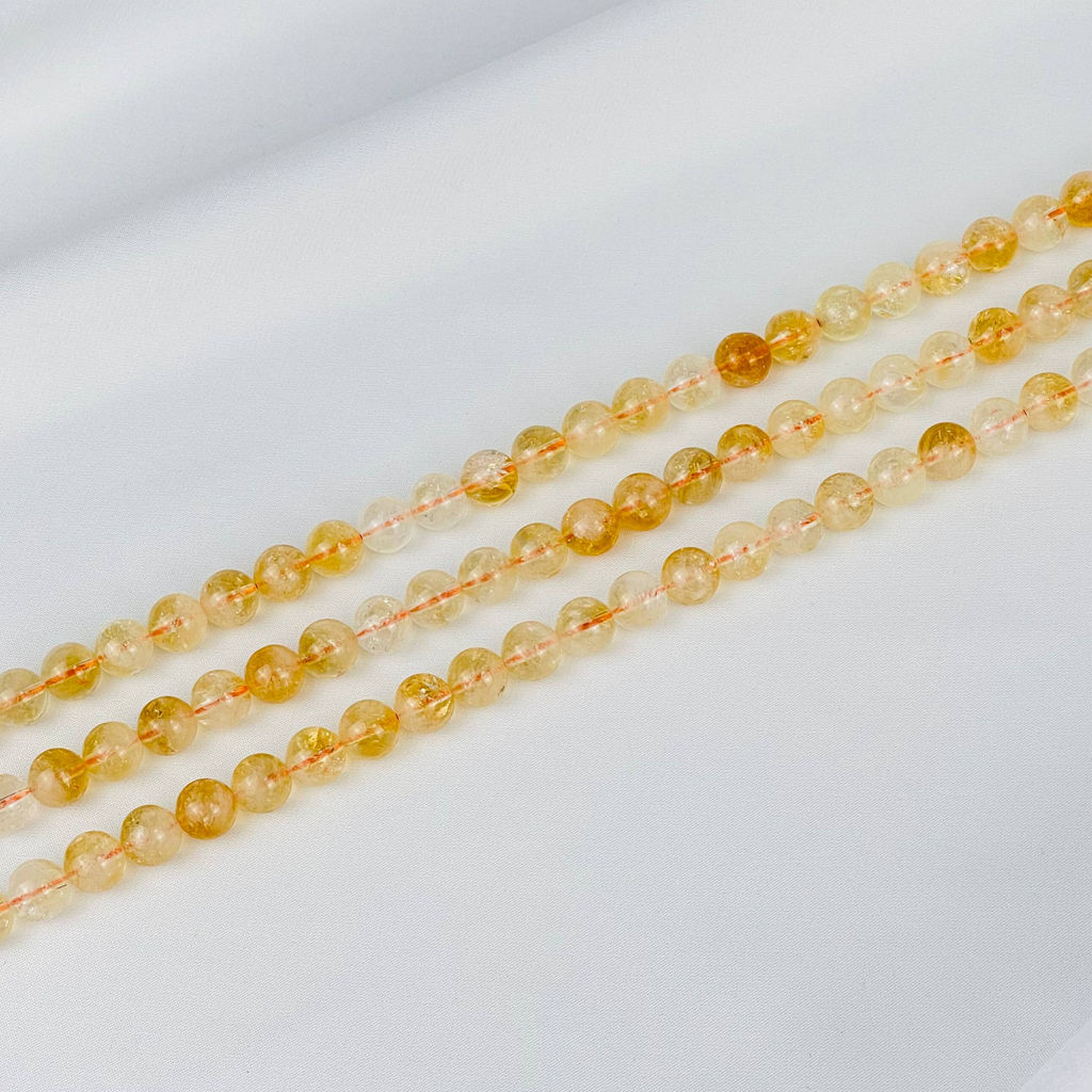 Бусины для украшений из Цитрина (46 бусин) 40 см