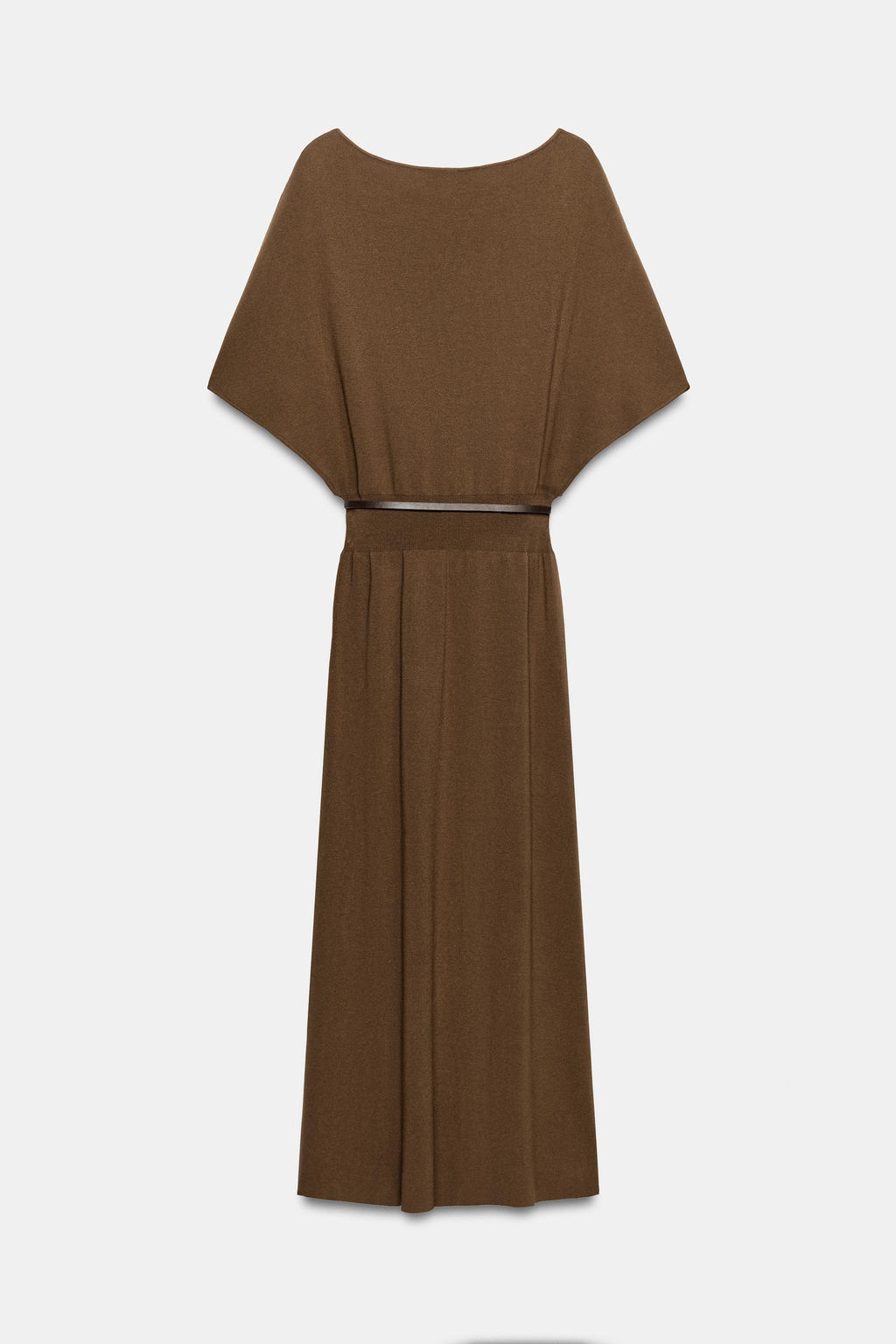 VESTIDO MIDI PUNTO CINTUR?N / Marr?n - Zara фото 9