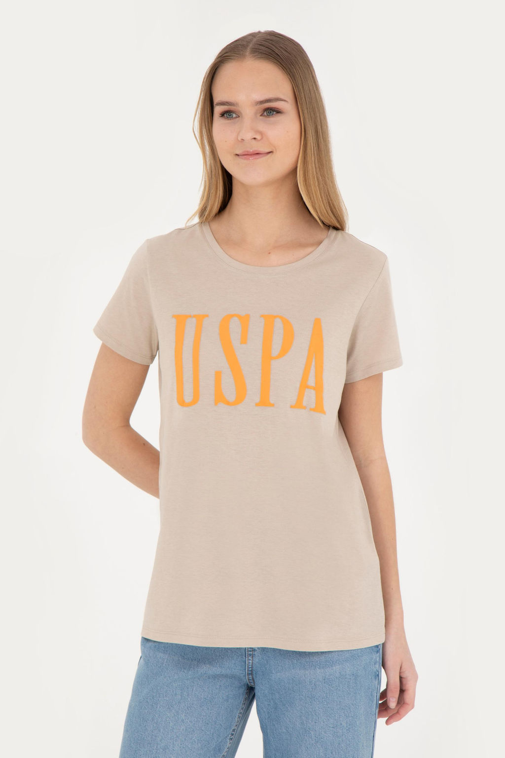 U. S. Polo Assn / Женская футболка светло-хаки с круглым вырезом - U.s. polo assn фото 15