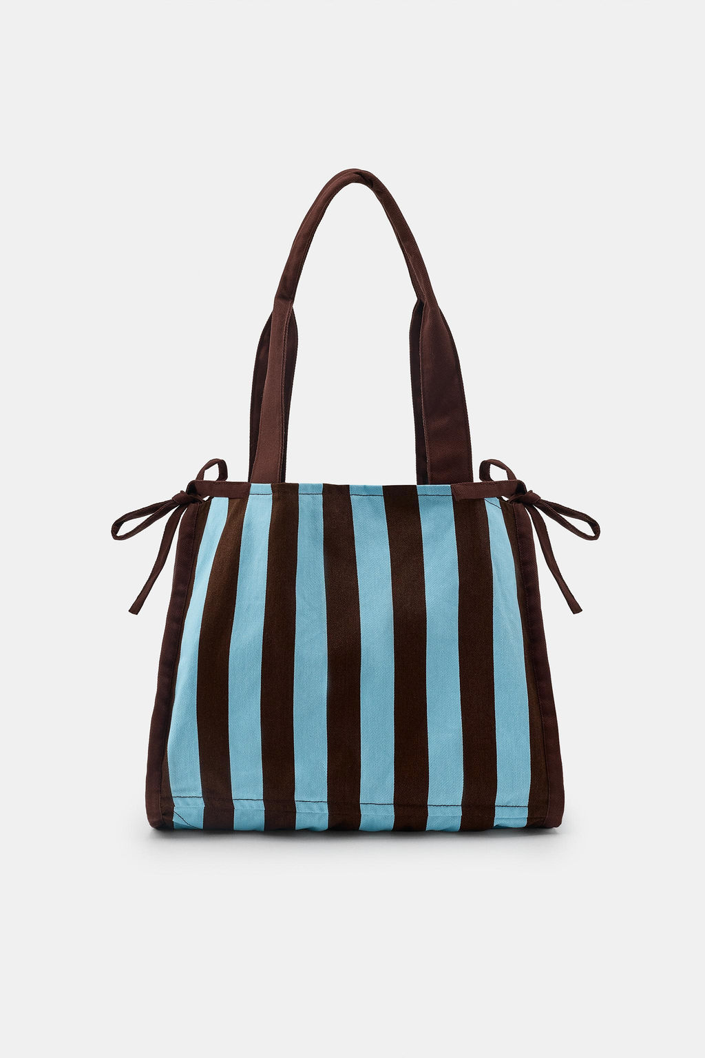 MAXI BOLSA ALGOD?N 100% RAYAS / Azul - Zara фото 2