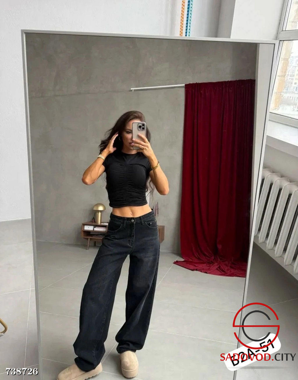 Джинсы бэгги стрейч женские