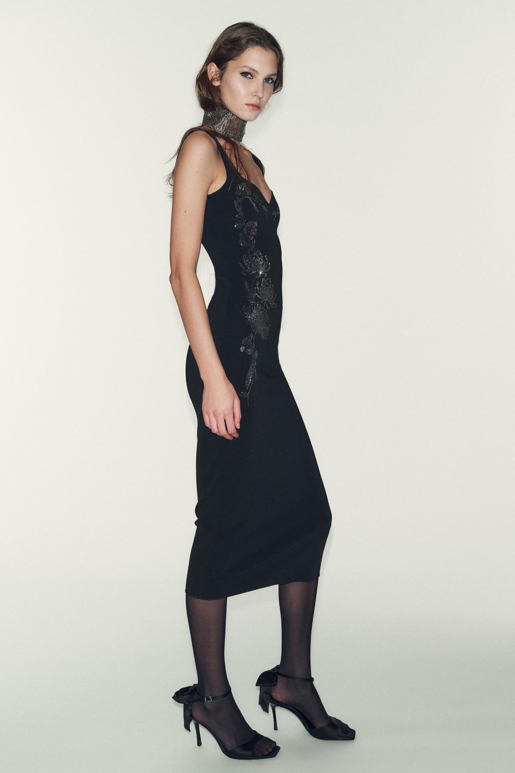 SHINY STRETCH MIDI DRESS - Zara фото 7