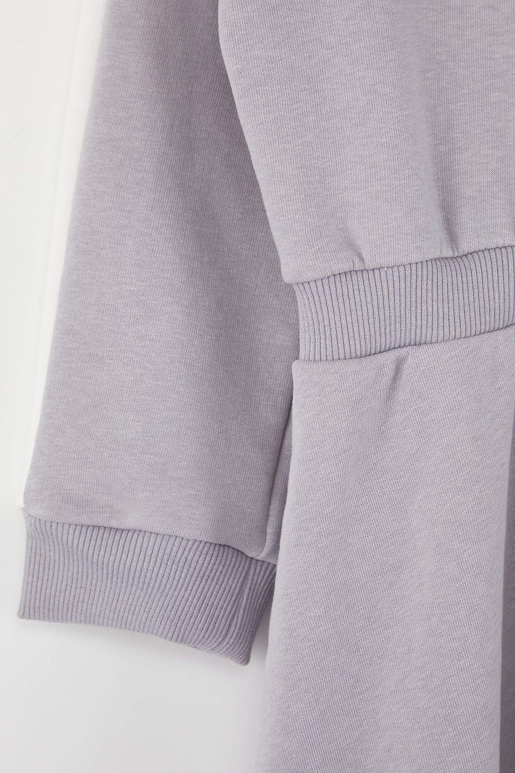 Gri Slogan Bask?l? Bisiklet Yaka A-line K?z Cocuk Orme Elbise TKDAW26EL00009 - Trendyolmilla фото 2