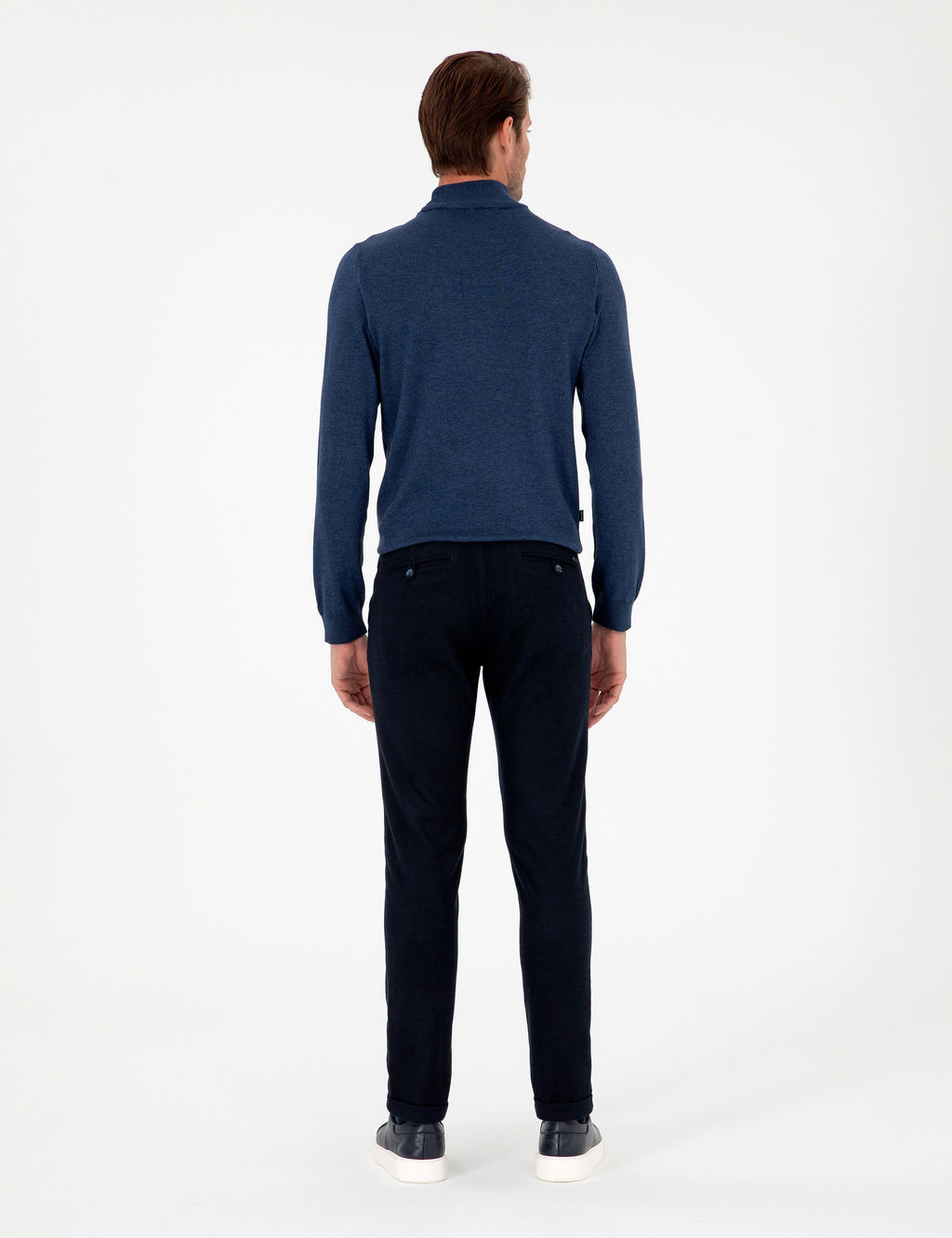 Lacivert Slim Fit Kanvas Pantolon